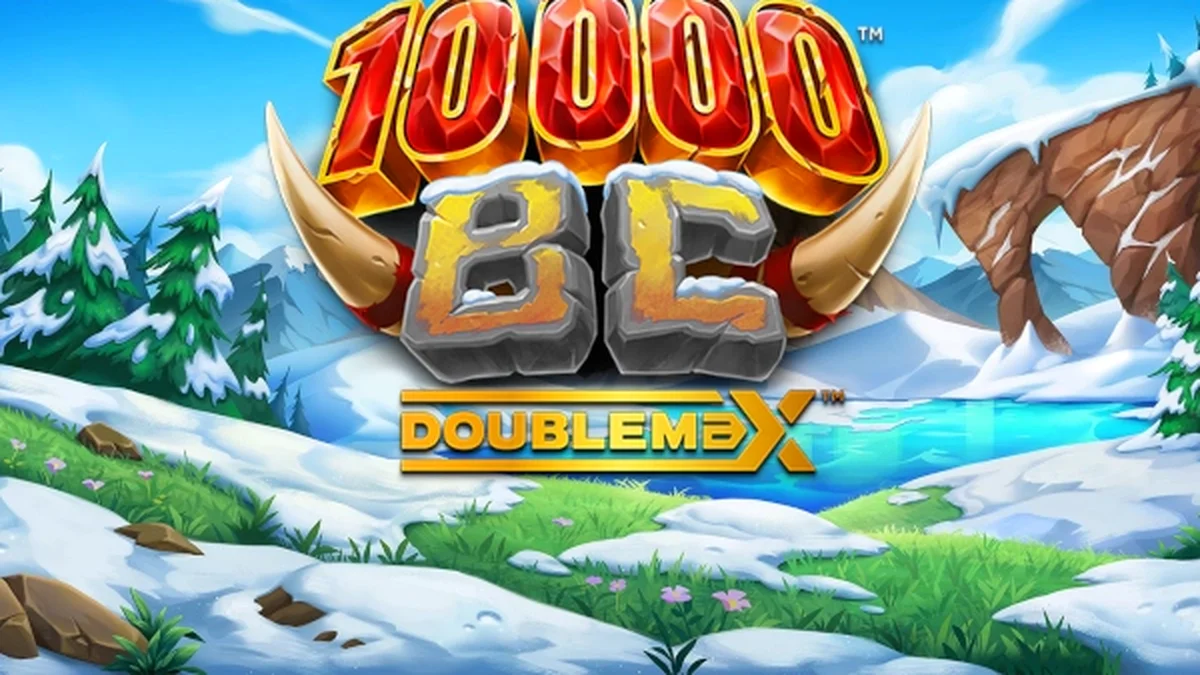 Tampilan visual slot 10000 BC DoubleMax dengan elemen zaman es