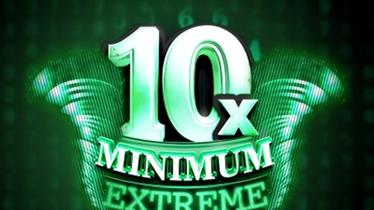 Tampilan antarmuka slot 10x Minimum Extreme dengan desain retro neon